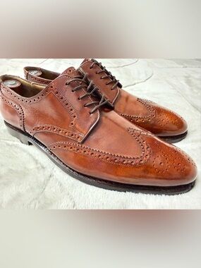 $1,590 Ferragamo Tramezza Brown Wingtip Brogue Derby Oxford Shoes 9.5 10.5